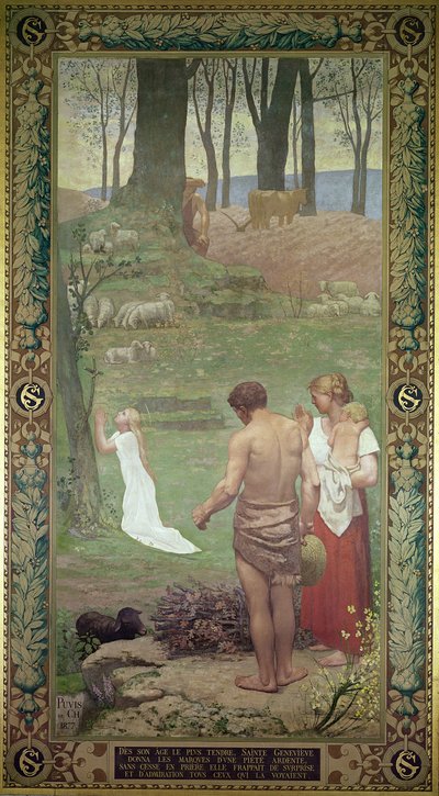 De Kindertijd van St. Genevieve door Pierre Puvis de Chavannes